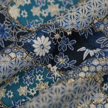 Tissu jacquard nuage bleu - Mondial Tissus