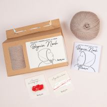 Kit DIY tricot - layette bonnet béguin Noah lin sans aiguilles - Tricotez-moi - Mondial Tissus
