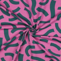 Tissu French Terry Playful rose et vert - Nerida Hansen - Nerida Hansen - Mondial Tissus