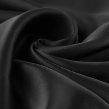 Satin soie uni noir - Mondial Tissus