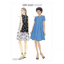 Patron Vogue 9237Y robe femme trapèze avec ou sans mancherons - du 32 au 42 - Vogue - Mondial Tissus
