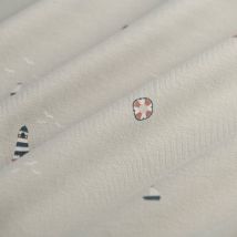 Tissu jersey coton élasthanne phares gris - Mondial Tissus