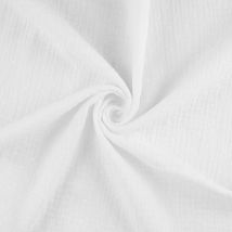 Double gaze plumetis bio blanc - Mondial Tissus