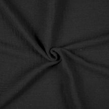 Tissu double gaze Gaby coton noir - MT - Mondial Tissus