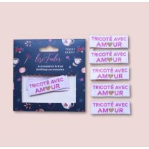 Étiquettes tissées "Tricoté avec Amour" x5 - Lise Tailor - Lise Tailor - Mondial Tissus