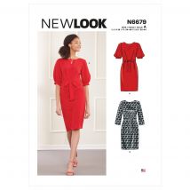 Patron new look 6679 - robe longueur genoux plissee - Newlook - Mondial Tissus