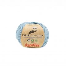 Pelote de fil à tricoter bio Fair Cotton bleu gris - Katia - Katia - Mondial Tissus