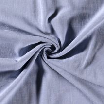 Toile viscose lin unie bleu ciel - Mondial Tissus