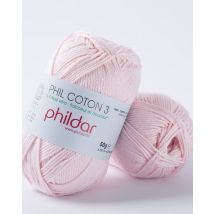 Pelote de fil à tricoter Phildar coton 3 rosée - Phildar - Mondial Tissus