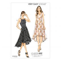Patron Vogue 9252A5 robe femme corsage bain de soleil et traîne - du 34 au 42 - Vogue - Mondial Tissus