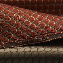 Tissu jacquard dragon rouge - Mondial Tissus