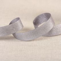 Ruban gros grain métallisé argent 15mm - Mondial Tissus