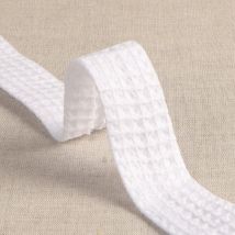 Biais nid d abeille blanc - Mondial Tissus