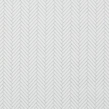 Tissu coton blanc chevrons - Mondial Tissus