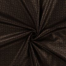 Maille milano mini carré doré noir - Mondial Tissus
