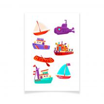 Planche de tatouages textiles Bâteaux - Textile Tattoo - Mondial Tissus