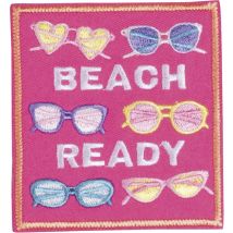 Écusson carré fuchsia beach lunettes soleil - Mondial Tissus