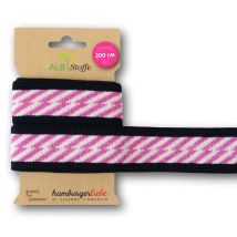 Élastique éclair rose noir 200cm - Albstoffe - Albstoffe - Mondial Tissus