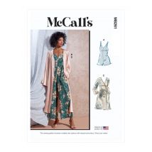 Patron McCall's 8261ZZ- Barboteuse, combinaison & robe avec ceinture-écharpe du 44-54 - McCall's - Mondial Tissus