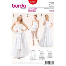 Patron Burda 6739 Historique Jupon du 36 au 46 - Burda - Mondial Tissus