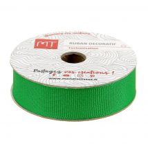 Bobine ruban gros grain vert 15 mm x 5 m MT - MT - Mondial Tissus