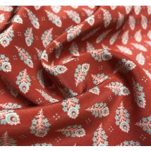 Tissu Liberty soie crêpe rouge fleurs - Liberty - Mondial Tissus