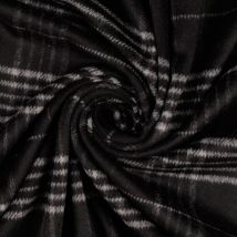 Tissu lainage manteau gros carreau noir - Mondial Tissus
