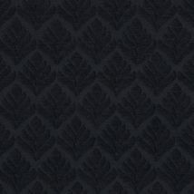 Tissu jacquard motifs lotus velours noir - Mondial Tissus