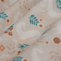 Tissu cretonne licornes rose pâle - MT - Mondial Tissus
