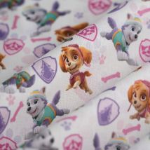 Tissu cretonne licence Stella Everest paw patrol rose - Mondial Tissus