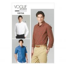 Patron Vogue 8759MXX chemises homme - du 40 au 46 - Vogue - Mondial Tissus