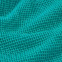 Tissu éponge nid d'abeille uni turquoise - Mondial Tissus