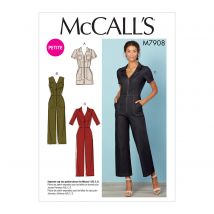 Patron McCall's 7908A5 Patrons pour combinaisons Femme 34 au 42 - McCall's - Mondial Tissus
