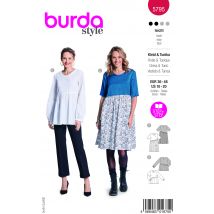 Patron burda n° 5795 robe & tunique 36-46 - Burda - Mondial Tissus