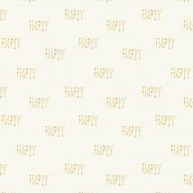 Tissu jersey coton Happy ochre blanc - Mondial Tissus