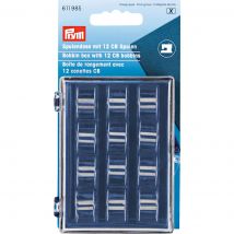 Boîte de rangement pour canettes avec 12  bobines métalliques - Prym - Mondial Tissus