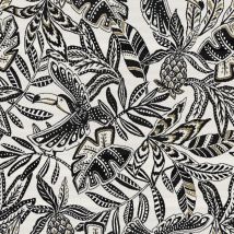 Tissu jacquard fortuna exotique blanc - Mondial Tissus
