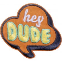 Écusson bulle orange hey dude - Mondial Tissus