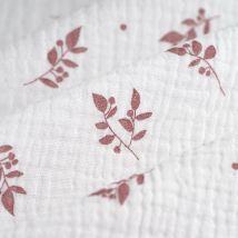 Tissu double gaze Brindille pois blush - MT - Mondial Tissus