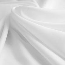 Tissu satin mat polyester recyclé blanc soie - Mondial Tissus