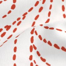 Tissu coton épais vague corail blanc - MT - Mondial Tissus