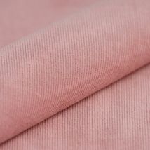 Tissu velours côtelé coton uni Mila rose poudré - Mondial Tissus