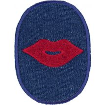 Écusson bouche rouge fond jeans - Mondial Tissus