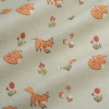 Tissu cretonne Rox le renard - MT - Mondial Tissus
