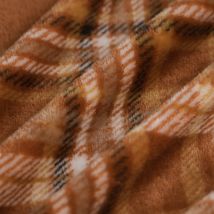 Tissu douillette plaid rayé brun - Mondial Tissus