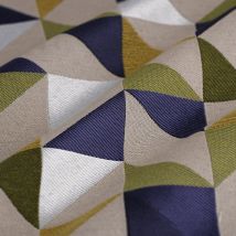 Tissu jacquard Bermude vert bleu - MT - Mondial Tissus