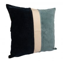 Housse de coussin Syme bleu et noir - MT - Mondial Tissus