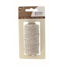 Pelote corde coton macramé blanche avec fil argenté 1,5mmx30m - Artemio - Mondial Tissus
