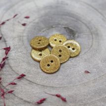 Lot de 5 boutons Glitter jaune mustard 15 mm - Atelier Brunette - Atelier Brunette - Mondial Tissus