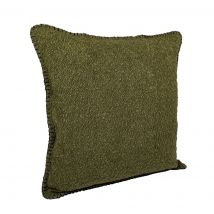 Housse de coussin bouclette kaki 40 x 40 cm - MT - Mondial Tissus
